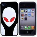 Coque iPhone 4/S Alien Noir silicone