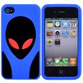 Coque iPhone 4/S Alien Bleu silicone