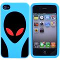 Coque iPhone 4/S Alien Bleu silicone