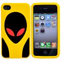Coque iPhone 4/S Alien Jaune silicone