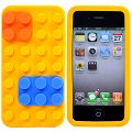 Coque iPhone 4/S Légo Jaune silicone