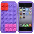 Coque iPhone 4/S Légo Violet silicone