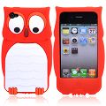 Coque iPhone 4/S Hibou rouge silicone
