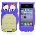 Coque iPhone 4/S Hibou violet silicone