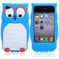 Coque iPhone 4/S Hibou bleu silicone