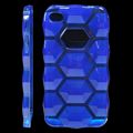 Coque iPhone 4/S Hexagone Bleu semi-rigide