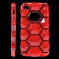 Coque iPhone 4/S Hexagone rouge semi-rigide