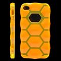 Coque iPhone 4/S Hexagone orange semi-rigide