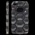 Coque iPhone 4/S Hexagone noir semi-rigide