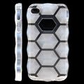 Coque iPhone 4/S Hexagone blanc semi-rigide