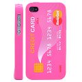 Coque iPhone 4/S Carte de Crédit rose silicone