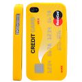 Coque iPhone 4/S Carte de Crédit jaune silicone