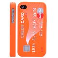 Coque iPhone 4/S Carte de Crédit orange silicone