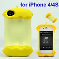 Coque iPhone 4/S Pomme Jaune silicone