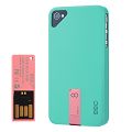 Coque iPhone 4/S Hybrid Turquoise Clé USB 8GB intégrée rigide