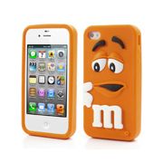 Coque iPhone 4/S M&M's Orange silicone