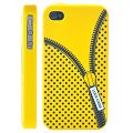 Coque iPhone 4/S Zip jaune silicone