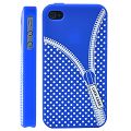 Coque iPhone 4/S Zip bleu silicone