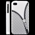 Coque iPhone 4/S Zip blanc silicone