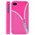 Coque iPhone 4/S Zip Rose silicone