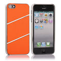Coque iPhone 5 Slash simili cuir Orange rigide
