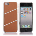 Coque iPhone 5 Slash simili cuir Marron rigide