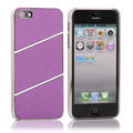 Coque iPhone 5 Slash simili cuir Violet rigide