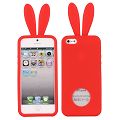 Coque iPhone 5 Lapin Rouge silicone