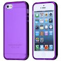 Coque iPhone 5 Fond Violet & Coté Noir semi-rigide