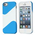 Coque iPhone 5 Smooth Bleu & Blanc semi-rigide