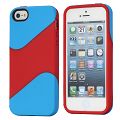 Coque iPhone 5 Smooth Bleu & Rouge semi-rigide