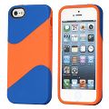 Coque iPhone 5 Smooth Bleu & Orange semi-rigide