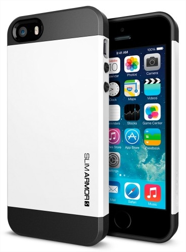 Coque iPhone 5/S Spigen Slim Armor Blanc