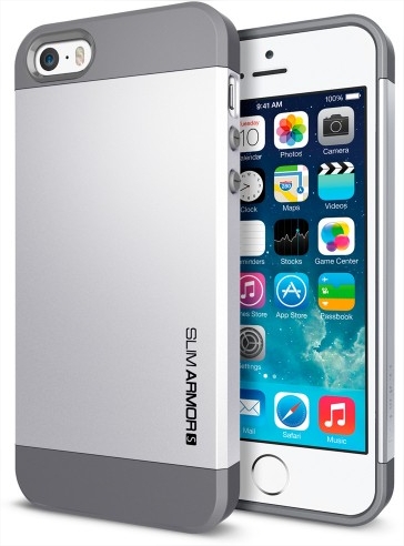 Coque iPhone 5/S Spigen Slim Armor Gris