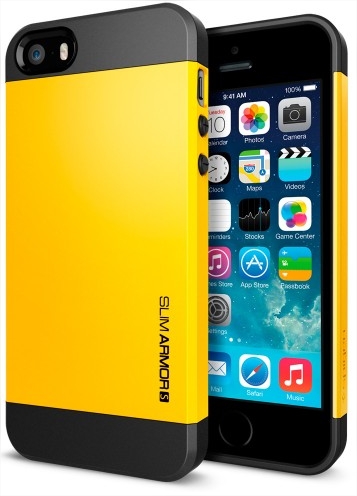 Coque iPhone 5/S Spigen Slim Armor Jaune