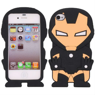 Coque iPhone 4/S Iron Man Black Série Super-héros silicone