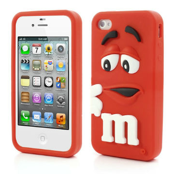 Coque iPhone 4/S M&M's Rouge silicone