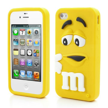 Coque iPhone 4/S M&M's Jaune silicone