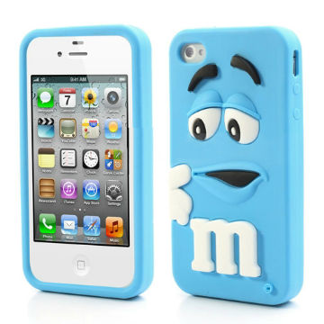 Coque iPhone 4/S M&M's Bleu silicone