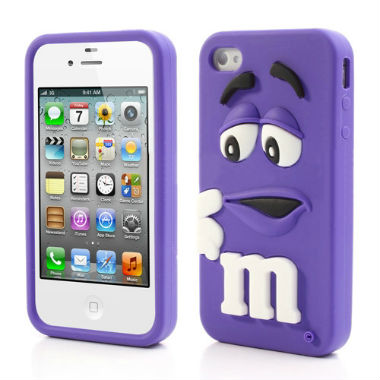 Coque iPhone 4/S M&M's Violet silicone