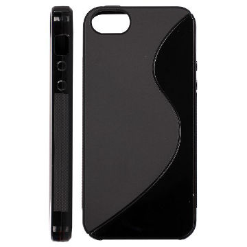 Coque iPhone 5 Vague Noire semi-rigide