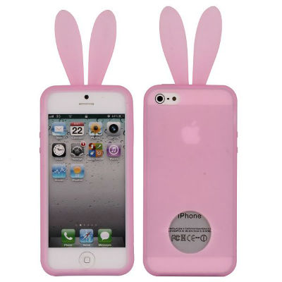 Coque iPhone 5 Lapin Rose silicone