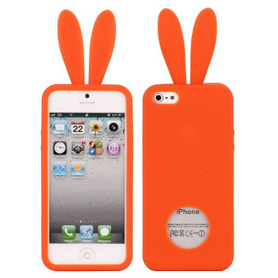 Coque iPhone 5 Lapin Orange silicone
